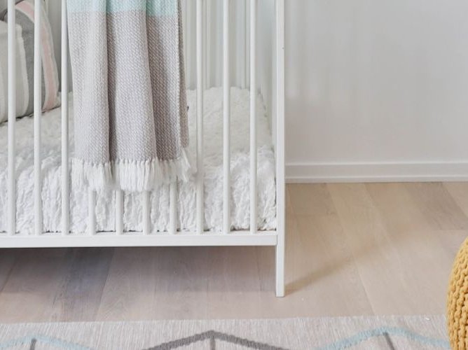 Nursery with luxury vinyl flooring